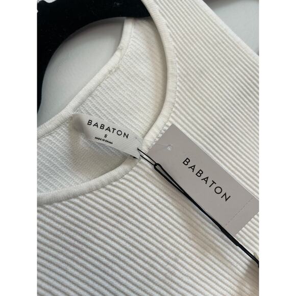 Babaton Sculpt Knit Tank Top Women‎ S White Ribbed Sleeveless Minimalist NWT - Picture 11 of 14
